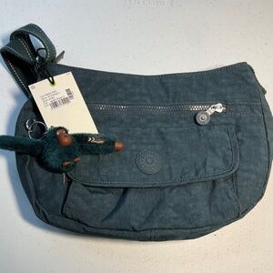 Kipling Women's Syro Crossbody Bag Jesse Monkey Charm Jaded Green Tonal NWT